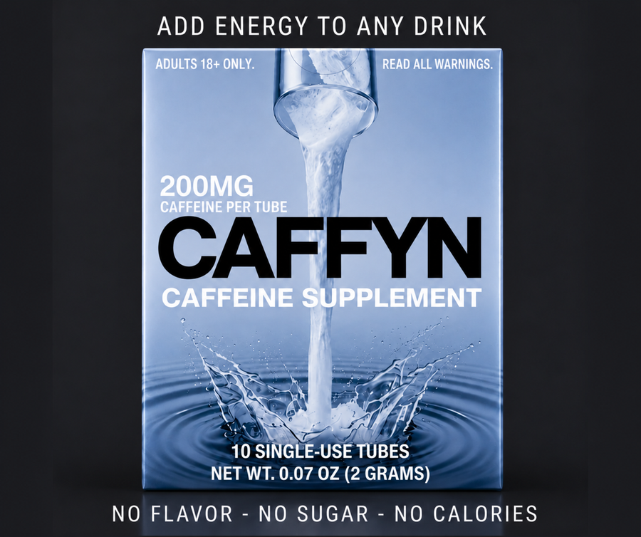 CAFFYN 200mg caffeine powder sticks 3-pack front package