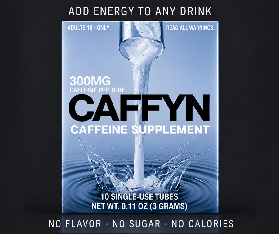 CAFFYN 300mg caffeine powder sticks 3-pack front package