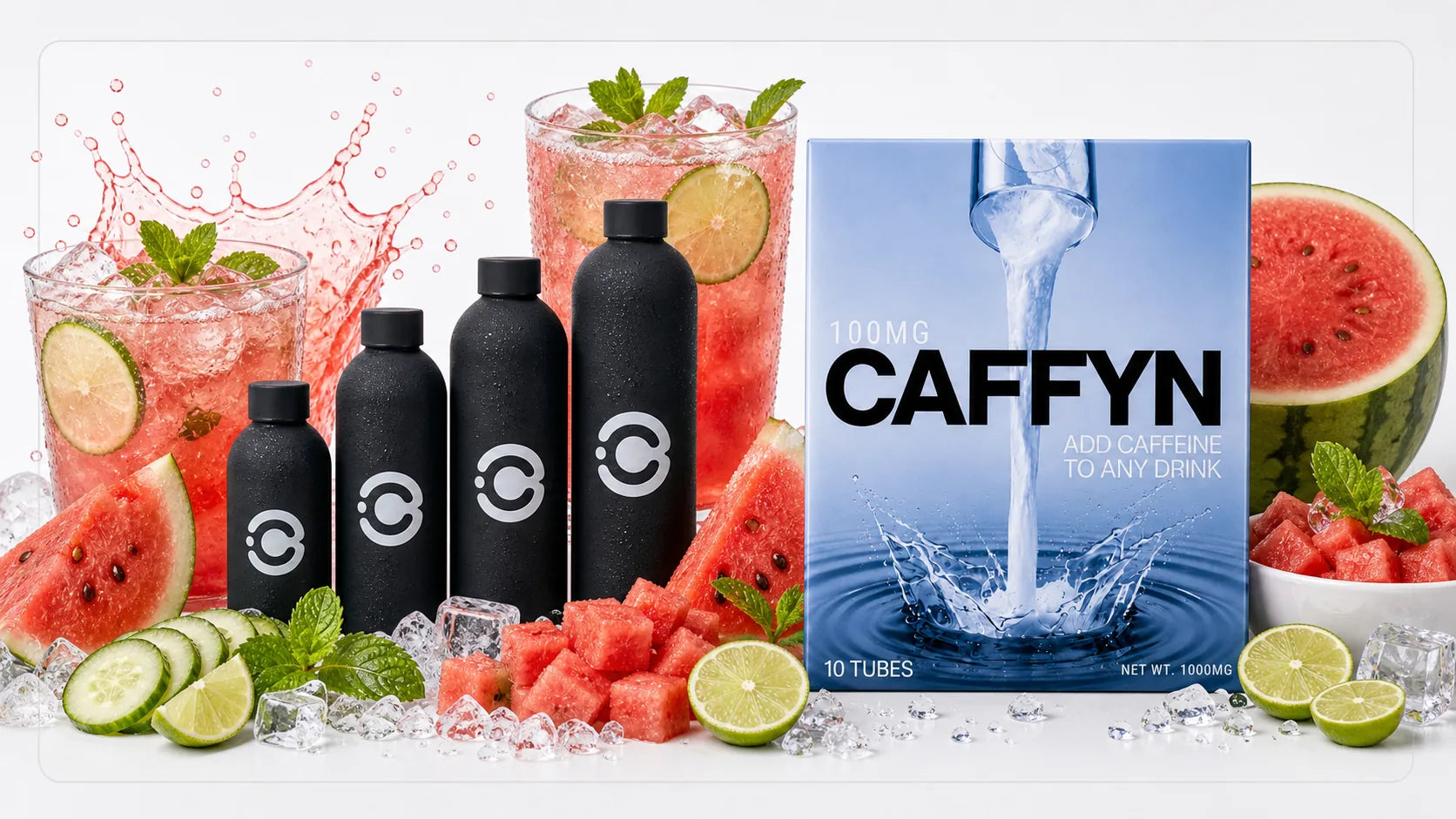 CAFFYN caffeine sticks with watermelon mint drinks